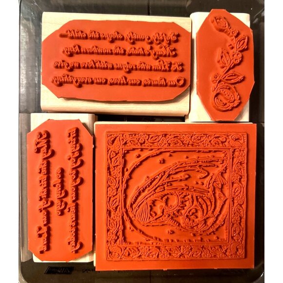 Stampin Up! 2002 Newborn King Wood Mounted Rubber Stamps Set New - Picture 3 of 4